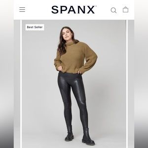 Spanx Faux Leather Moto Leggings Size Large NEW WITHOUT TAGS